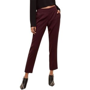 Wilfred Cohen pant in plum purple pleated front cropped Sz 6 excellent condition